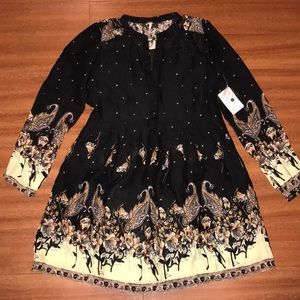 Free People Black Design Blouse/Dress